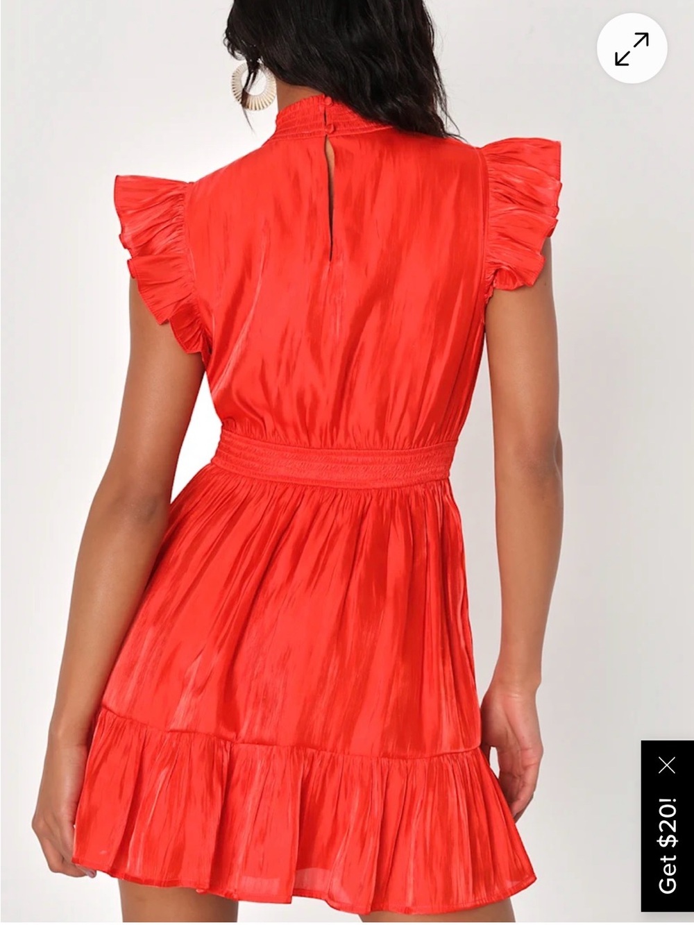 Lulu's Vibrant Red Ruffled Mini Dress - Picture 3 of 5
